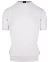 Kiton - Wit Katoenen T-Shirt Met Ronde Hals - Lyst
