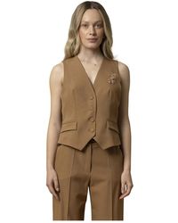 Kocca - Elegante Mouwloze Vest Met Versierde Broche - Lyst
