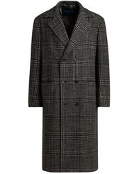 Kiton - Jassen ,Grijs ,Wol Glen Plaid Lange Jas - Lyst