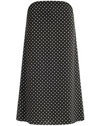 Jean Paul Gaultier - Cutout Polka-Dot Zijden Midi Rok - Lyst
