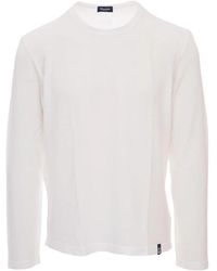 Drumohr - T-shirt in cotone con girocollo a maglia - Lyst