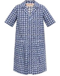Marni - Jurk Met Patroon En Zakken - Lyst