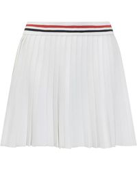 Thom Browne - Rokken ,Wit ,Polyester Viscose Geplooide Mini Rok - Lyst