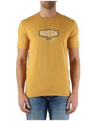 Guess - T-shirt slim fit in cotone stretch con logo - Lyst