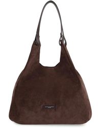 Gianni Chiarini - Tassen ,Bruin ,Suède Suède Leren Tas Met Handvatten - Lyst