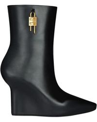 Givenchy - Schwarze Leder-Logo-Stiefeletten - Lyst