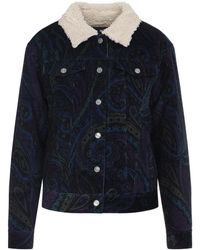 Etro - Jassen ,Blauw ,Katoen Blauwe Stijlvolle Jas Dameskleding - Lyst