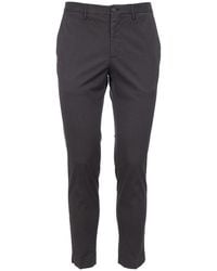 Incotex - Broeken ,Grijs ,Katoen Slim Katoenen Broek Met Zakken - Lyst