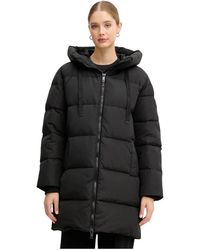 Mos Mosh - Jassen ,Zwart ,Polyester Nova Gewatteerde Jas Met Capuchon - Lyst