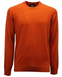 Alpha Studio - Truien & Vesten ,Oranje ,Wol Wollen Trui Tamarindo Merinos Slim Basic - Lyst