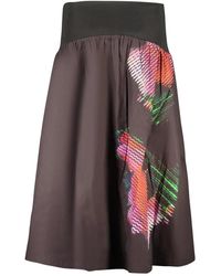 Desigual - Rokken ,Zwart ,Katoen Fal Cane Midi Rok - Lyst