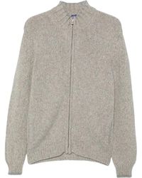 Fedeli - Truien & Vesten ,Grijs ,Wol Ritsluiting Vest - Lyst