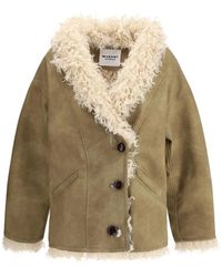 Isabel Marant - Jas Met Shearling-Effect Van Imitatiebont - Lyst