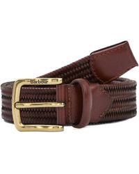 Barbour - Stretch Leren Riem - Lyst