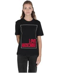 Love Moschino - Schwarzes Rundhals-T-Shirt - Lyst