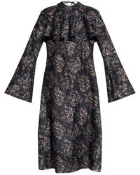Ganni - Gebloemde Jurk Met Volant - Lyst