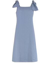 Chloé - Linnen Jurk Met Strikdetail - Lyst