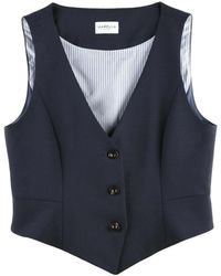 Marella - Jassen ,Blauw ,Wol Vest - Lyst