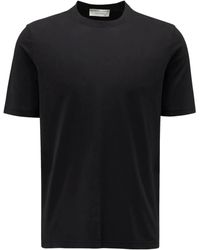 FILIPPO DE LAURENTIIS - Ice cotton schwarzes t-shirt mit kurzen ärmeln - Lyst