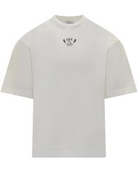 Off-White c/o Virgil Abloh - Bandana skate tee - streetwear mode,weißes crew-neck t-shirt mit pfeil-logo auf der rückseite off - Lyst