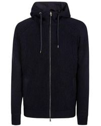 Herno - Blauer Wendbarer Bomberjacke Mit Kapuze - Lyst