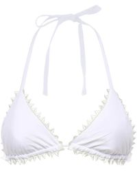 Jacquemus - Badmode ,Wit ,Satijn Picot Bikini Top - Lyst