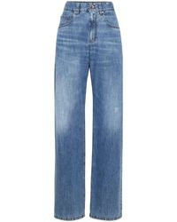 Brunello Cucinelli - High-Waisted Cotton Jeans - Lyst