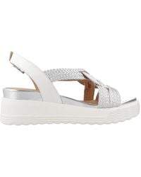 Stonefly - Gestanste Leren Sleehak Sandalen - Lyst