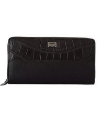 Dolce & Gabbana - Brown Zip Around Continental Clutch Exotische Ledergeldbörse - Lyst
