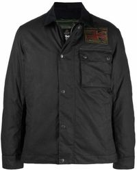 Barbour - Zwarte Gewaxte Katoenen Jas - Lyst