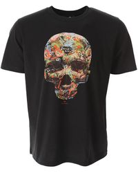 Paul Smith - Tops ,Zwart ,Katoen Slim-Fit Sticker Skull T-Shirt - Lyst