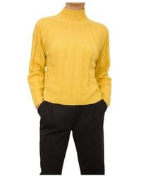 Marella - Truien & Vesten ,Geel ,Wol Stijlvolle Gebreide Top - Lyst