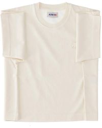 Autry - Tops ,Wit ,Katoen Heavy Cotton Cropped T-Shirt - Lyst