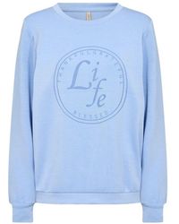 Soya Concept - Blauer Casual Pullover Mit Textdruck - Lyst