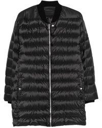 Moncler - Jassen ,Zwart ,Polyester Gewatteerde Jas Met Ritssluiting - Lyst