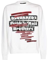 DSquared² - Hoodies & Sweatvesten ,Wit ,Katoen Grafische Print Urban Sweatshirt Wit - Lyst