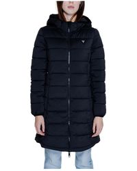 Guess - Giacca nera con cappuccio autunno/inverno - Lyst