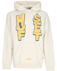 Huf - Hoodies & Sweatvesten ,Wit ,Katoen Anthem Po Hoodie Lange Mouw - Lyst