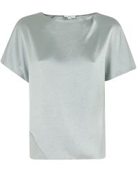 Vince - Overhemden ,Groen ,Satijn Gedrapeerde Satijnen Blouse Met Dolmanmouwen - Lyst