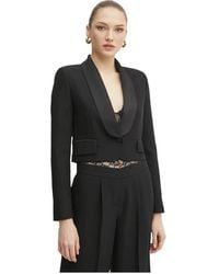 Ermanno Scervino - Jassen ,Zwart ,Leer Satin-Revers Jas - Lyst