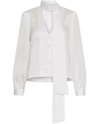 Marella - Overhemden ,Wit ,Leer Shirt - Lyst