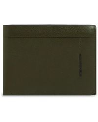 Piquadro - Accessoires ,Groen ,Leer Portemonnee Met Opklapbaar Id-Venster - Lyst