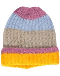 Pieces - Gestreifte strickmütze multicolor - Lyst