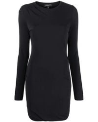 Rag & Bone - Zwarte Gedrapeerde Midi Jurk - Lyst
