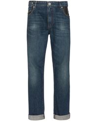 Balmain - Vaqueros Rectos Con Parche Del Logo - Lyst