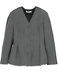 Vivetta - Graue V-Ausschnitt Knopfjacke Lange Ärmel - Lyst