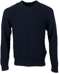 ARMANI EXCHANGE - Truien & Vesten ,Zwart ,Katoen V-Hals Trui Met Honingraatdetail - Lyst