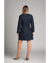 Suncoo - Kleedjes ,Blauw ,Denim Denim Jurk Met Lange Mouwen En Knopen - Lyst