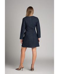 Suncoo - Kleedjes ,Blauw ,Denim Denim Jurk Met Lange Mouwen En Knopen - Lyst