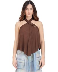 Pinko - Top Met Halternek En Gespsluiting - Lyst